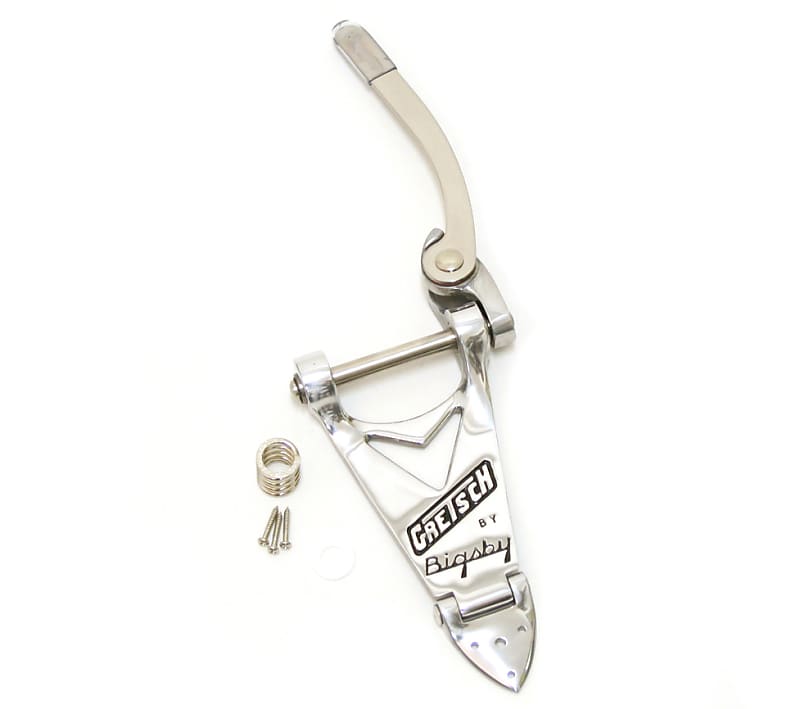 006-0134-100 Gretsch Bigsby B3C Chrome Tremolo Tailpiece w/Handle Arch Top Guitar image 1