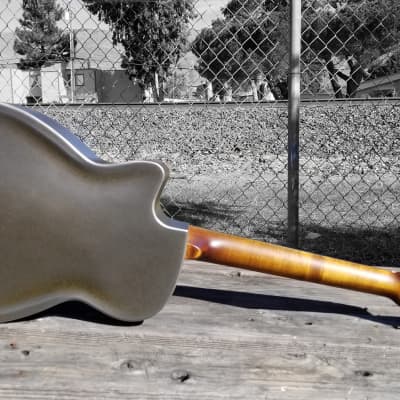 National Reso-Phonic 2023 T-14 Cutaway Tricone Weathered Steel 14 Fret w/ Slimline & Strap Button image 4
