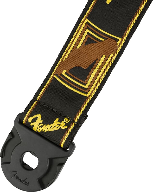 Fender Quick Grip Locking End Strap, White, Yellow and Brown, 2