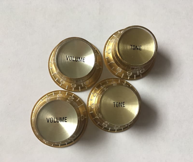 1960's 70's Style Gold Reflector Knobs For Gibson Les Paul | Reverb