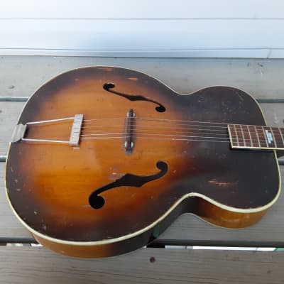 Vintage 1950's Silvertone 57 712L Aristocrat Archtop Acoustic Guitar! High End Model, Kluson Tuners! image 3