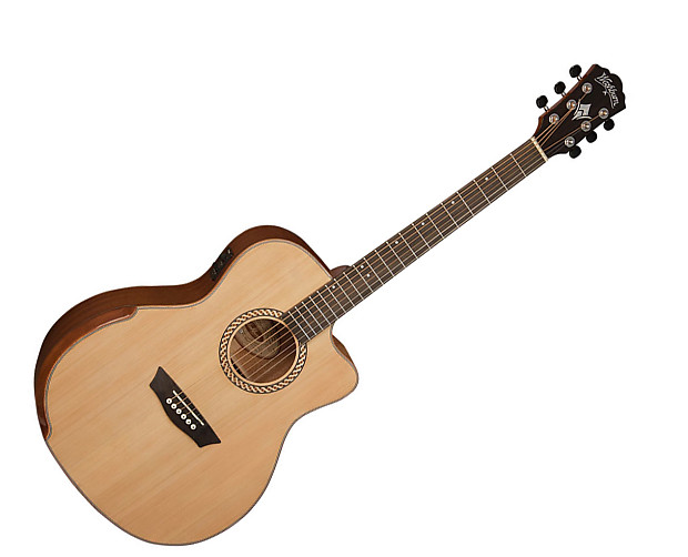 Washburn WCG15CE Comfort Series Select Spruce Top Cutaway Grand Auditorium w/ Barcus Berry Electronics Natural image 2