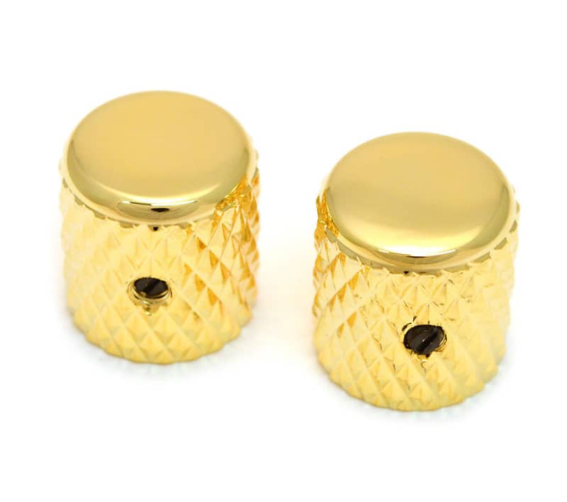 1 x CHROME Plated Solid Brass / Telecaster Knurled DOME Switch Tip / Set  Screw