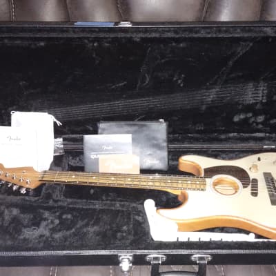 Fender Acoustasonic Stratocaster 2020 - Transparent Sonic Blue - Includes Deluxe v Fender Hardshell Case image 1