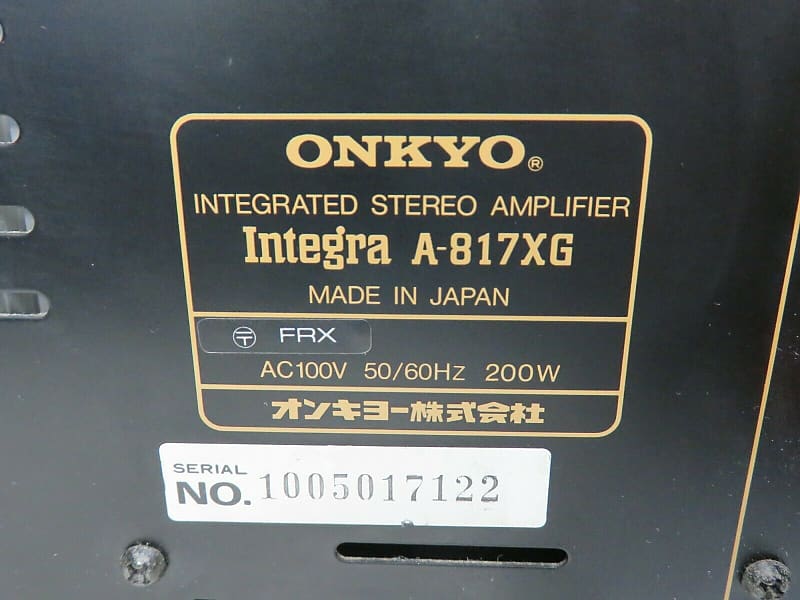 ONKYO INTEGRA A-817XG INTEGRATED AMPLIFIER OPTO DIGITAL BI-MOS