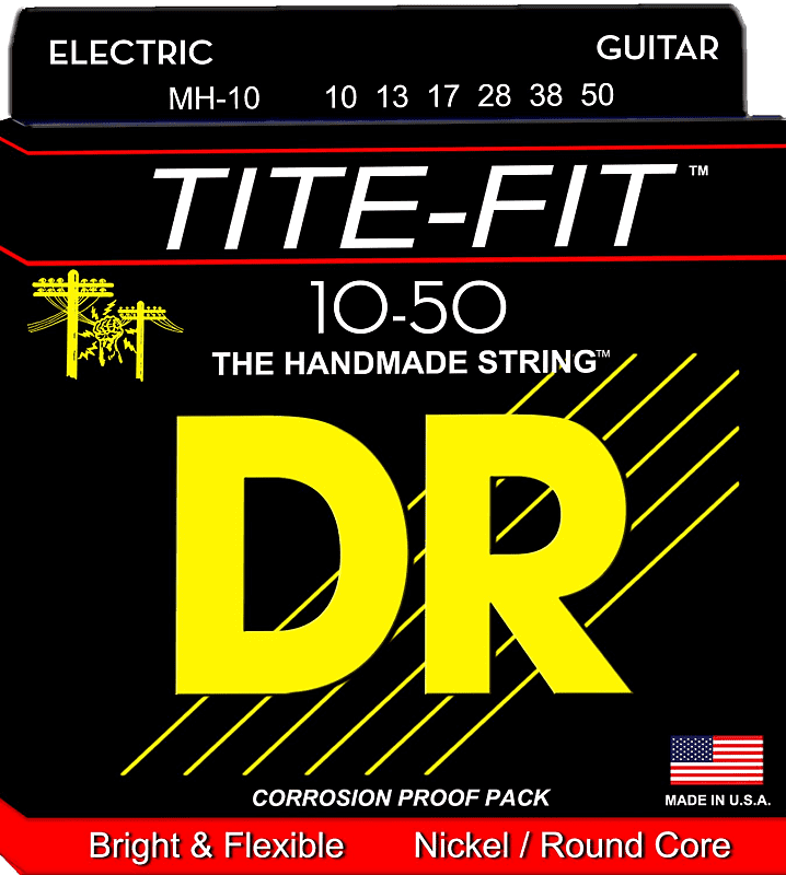 DR MH10 Electric Guitar Strings 10-50 Tite Fit medium heavy image 1