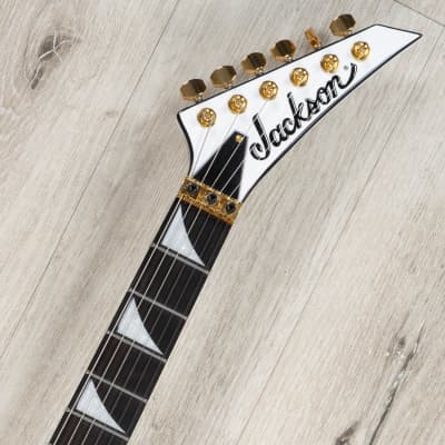Jackson Concept Series Rhoads RR24 HS Guitar, Ebony, White with Black Pinstripes image 8