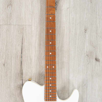 Ibanez Lari Basilio Signature LB1 Guitar, Roasted Birdseye Maple, White image 5