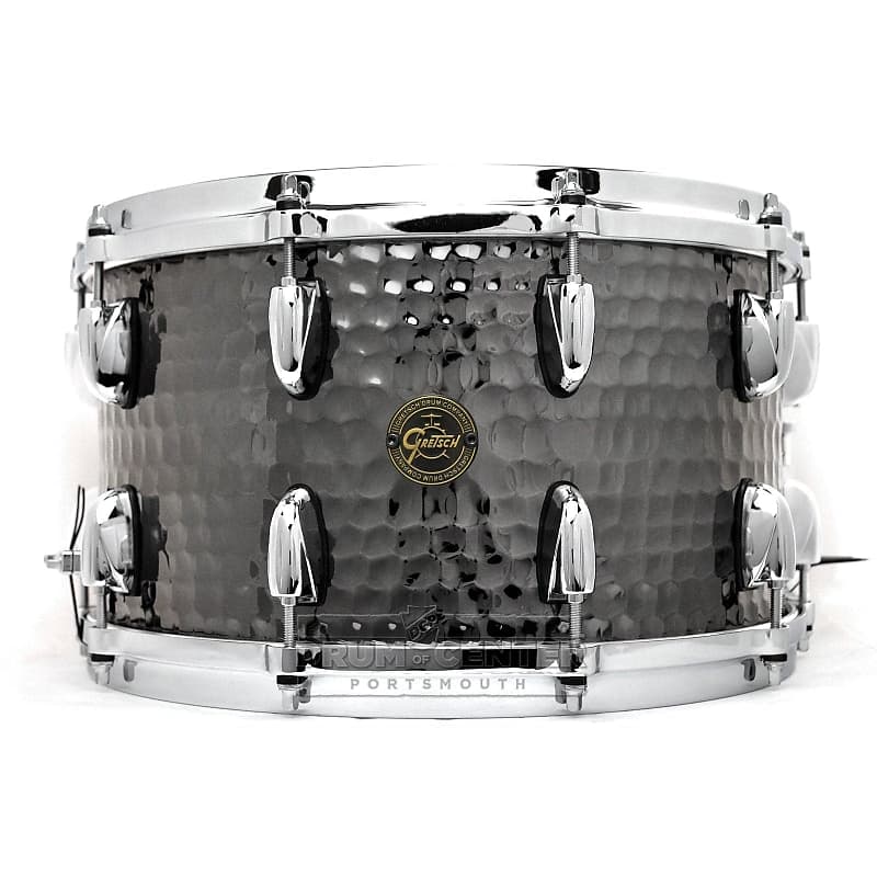 Gretsch Full Range Hammered Black Steel Snare Drum 14x8 image 1