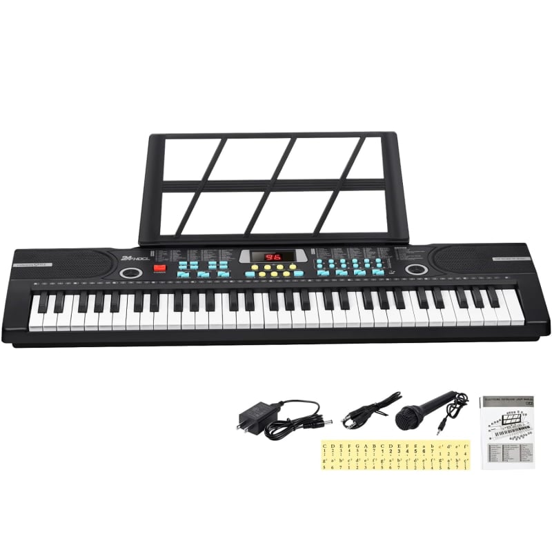 🇺🇸]Vangoa VGD610 Portable Piano Keyboard 61 Key with Sustain Pedal Bl