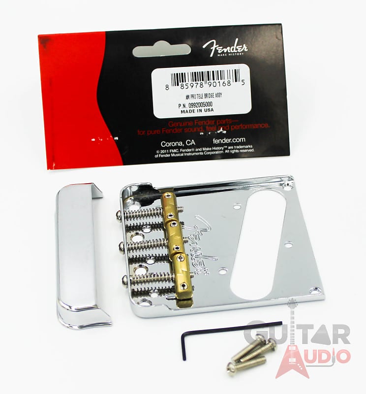 Genuine Fender Bridge Assembly Set for AMERICAN PRO Telecaster / Tele - Chrome image 1