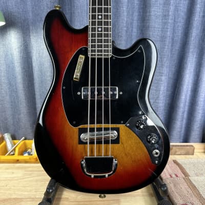 1970s Mini Electric Bass 3-Tone Sunburst (RESTORED) image 3
