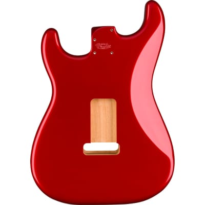 Genuine Fender Deluxe Series Stratocaster HSH Alder Body 2 Point Bridge Mount, Candy Apple Red image 3