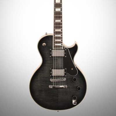 Schecter Solo II Custom Electric Guitar, Transparent Black Burst, Chrome Hardware image 2