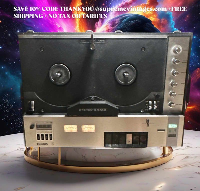 Philips Stereo 4408 Reel-to-reel 18cm Tape Deck Powers On And Working Very Rare!  			