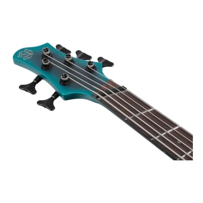 Ibanez BTB605MSCEM 5-String Electric Bass Guitar with Case (Right-Hand, Cerulean Aura Burst Matte) image 5