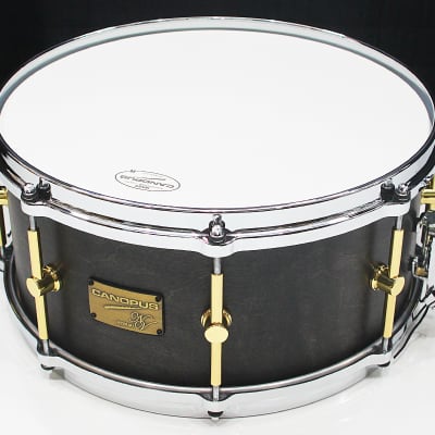 Canopus Snare NV60-M1 6.5 x 14 Black Sparkle Wrap Die-Cast Hoops