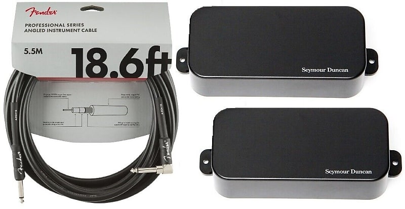 Seymour Duncan Blackouts AHB-1s 7 String active Set Phase 1 Humbucker Mount  ( FENDER 18FT CABLE )