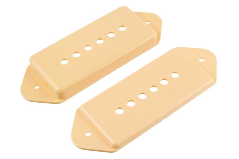 Pickup Covers (2) For P-90 Pickups, With Dog Ears - CREAM image 1