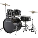 Ludwig Accent Drive Series 5 Piece Complete Drum Set - Black with Hardware and Cymbals