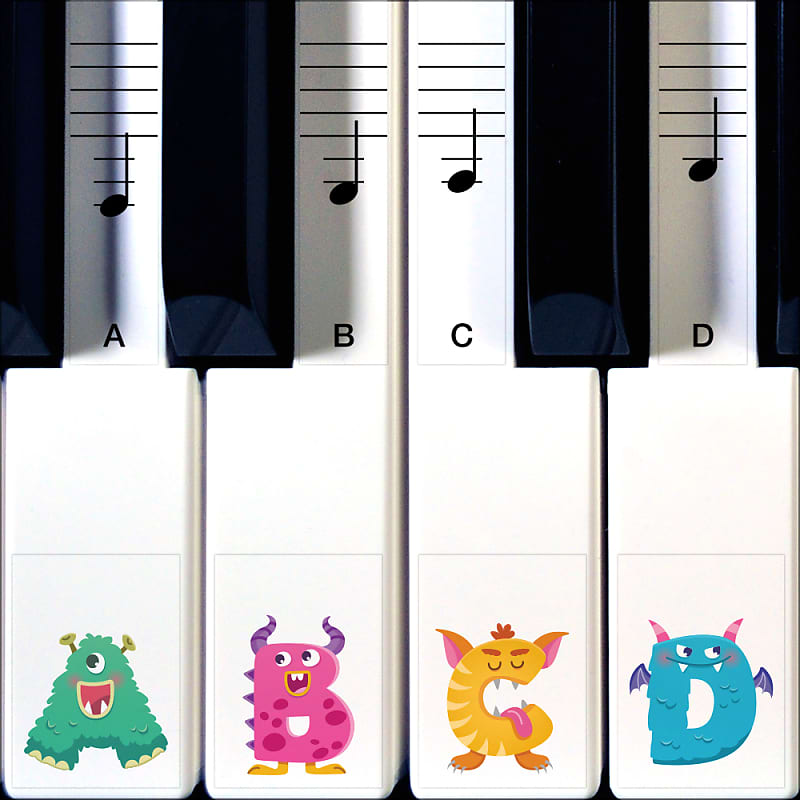 Piano Stickers for 49/61 Key Keyboard, Clear, Removable, Colour stickers,UK