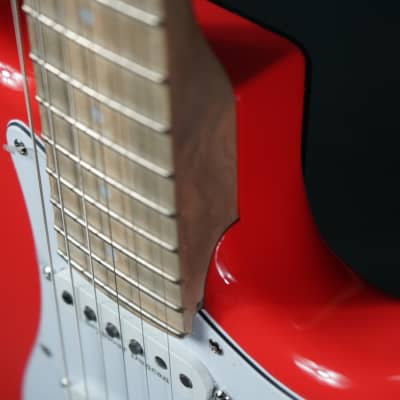 Eklien/Flaxwood Fiesta Klein Red Strat Guitar image 11