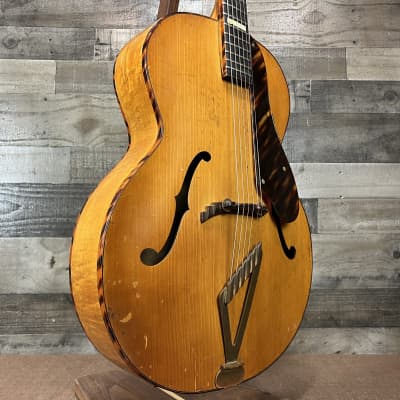 Gretsch Synchromatic 100 Archtop Guitar - 1941 w/ HSC - Natural w/ Tortoiseshell Binding image 3