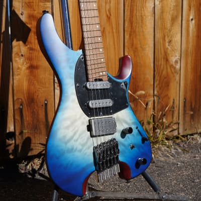 Ibanez QX54QMBSM Blue Sphere Burst Matte Headless 6-String Electric Guitar w/ Gig Bag (2021) image 1