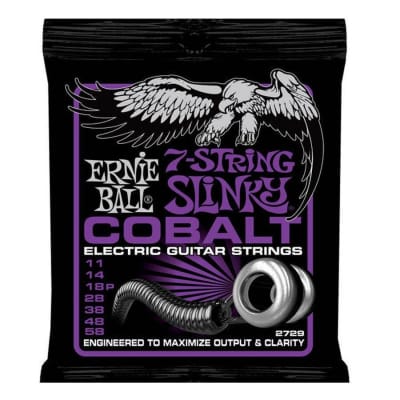 Cuerdas Eléctrica Ernie Ball 2729 Cobalt Power Slinky 11-58 7 Strings imagen 2
