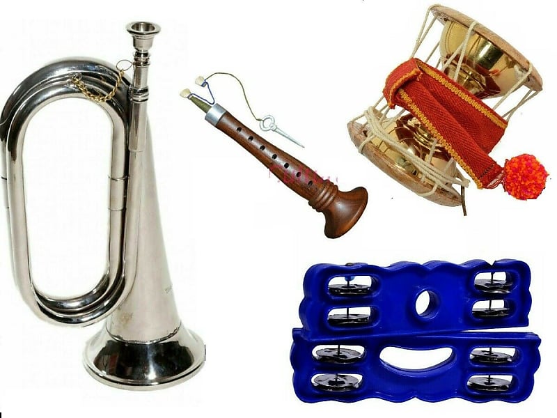 Naad Folk Musical Trumpet Brass Bugle Ranasringa Nickle Bugle