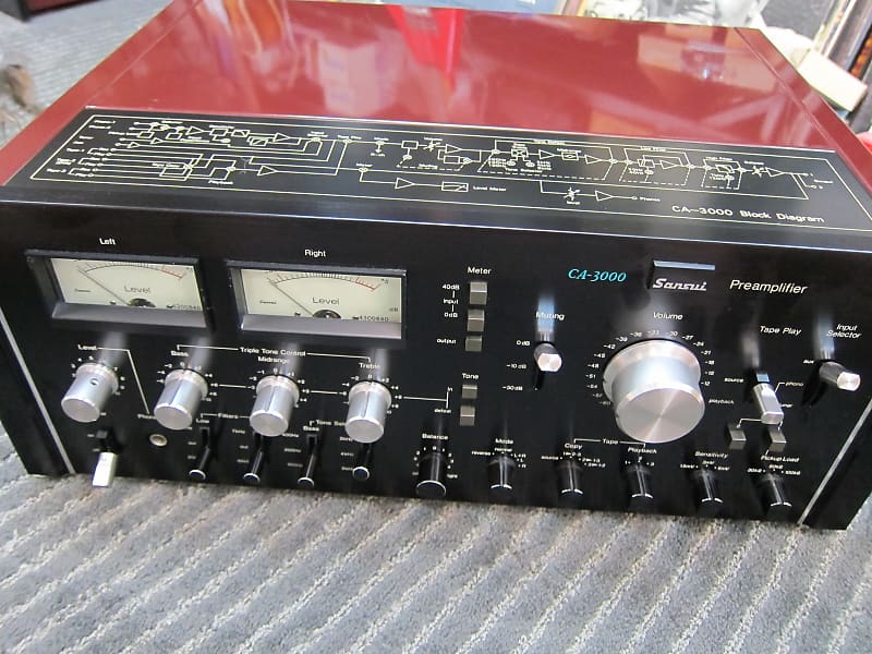 Sansui CA-3000 Stereo Preamp, Vintage 1970s, Top Line, Beauty, Ex Sound,  Best, Loaded, JAPAN 1970s Black/Maroon