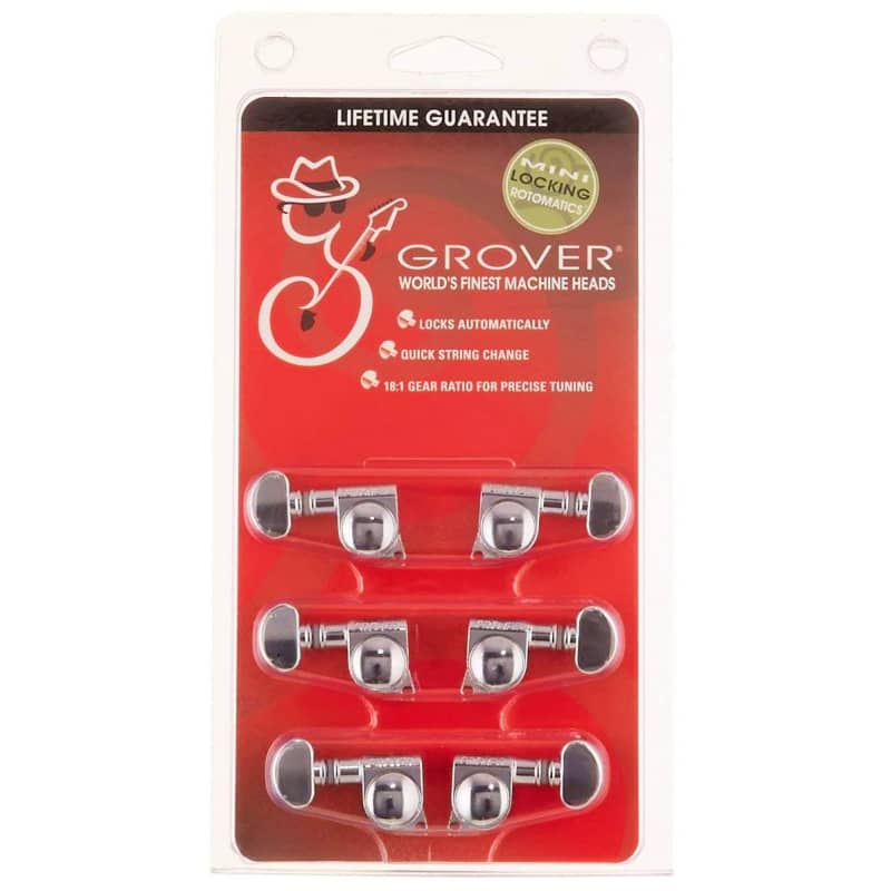 Grover 406G Mini Locking Rotomatic Guitar Tuners 3x3 Gold | Reverb
