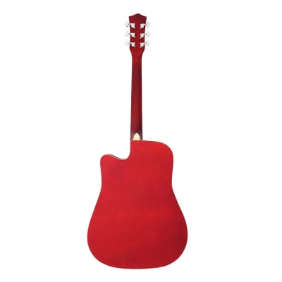 Glarry GT502 Dreadnought Folk Guitar Acoustic Guitar With Bag Red image 6