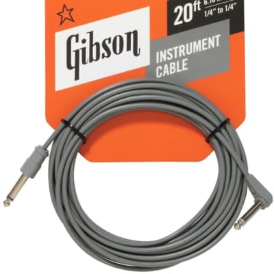 Gibson Vintage Original Instrument Cable Guitar Cord Gray 20' made in USA for sale