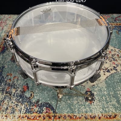 Chad Smith's Pearl 14x5" Custom Red Hot Chili Peppers Logo, 2011 World Tour Snare Drum. Clear Acrylic image 22