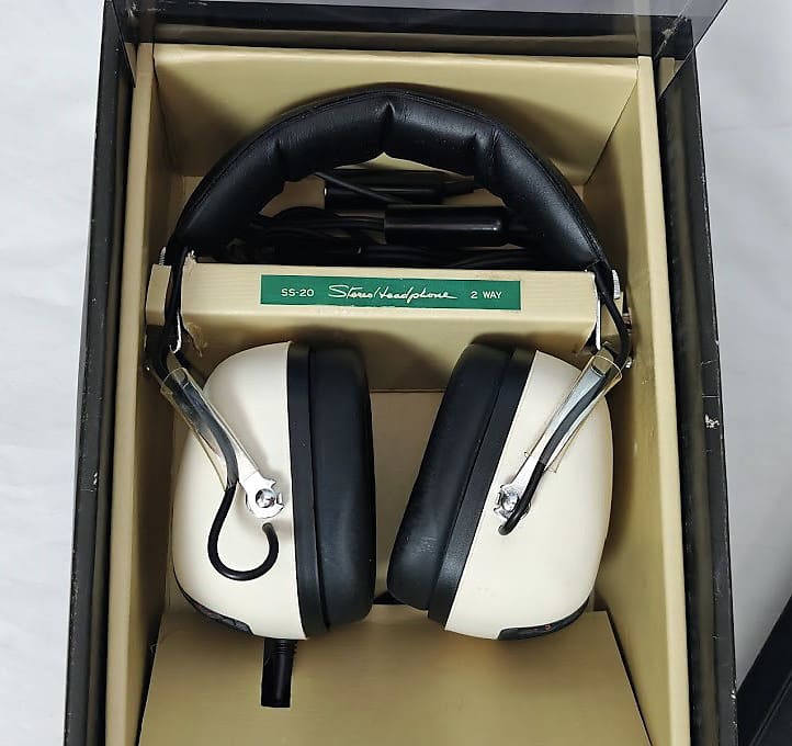 Vintage Sansui SS-20 Over-ear Headphones - Original Box &amp; Papers  			