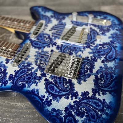 Forrest Double Neck Electric 12/6 with B bender 6/12 2000 Paisley Blue with case! image 3