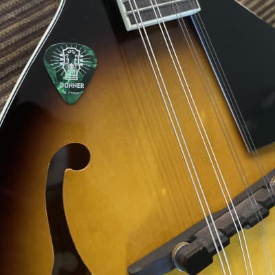Donner Mahogany Sunburst Mandolin A Style Acoustic with Gig Bag,pick,strings,cloth image 9