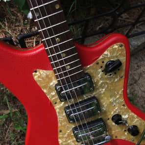 Egmond Model “3V” 1965 Red Vinyl. Electric Guitar.  Made in Holland. Used by most of the 60's Brits image 7