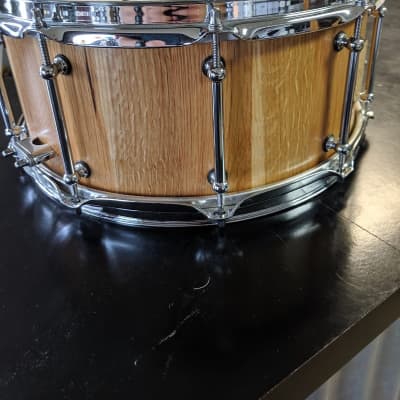 Holloman Custom Drums 6.5" x 14" White Oak Snare  Semi Gloss image 6