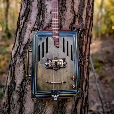 HighBird Handcrafted Instruments - Northern Goshawk - Custom 3 String Acoustic/Electric Cigar Box Guitar (CBG) - 2022 image 2