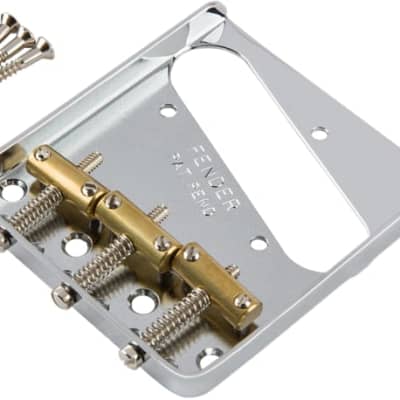 FENDER - 3-Saddle American Vintage Telecaster Bridge Assembly with Brass Saddles (Chrome) - 0990806100 image 2