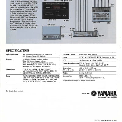 Yamaha MSS1 MIDI/SMPTE Synchronizer - Vintage MIDI Gear image 7