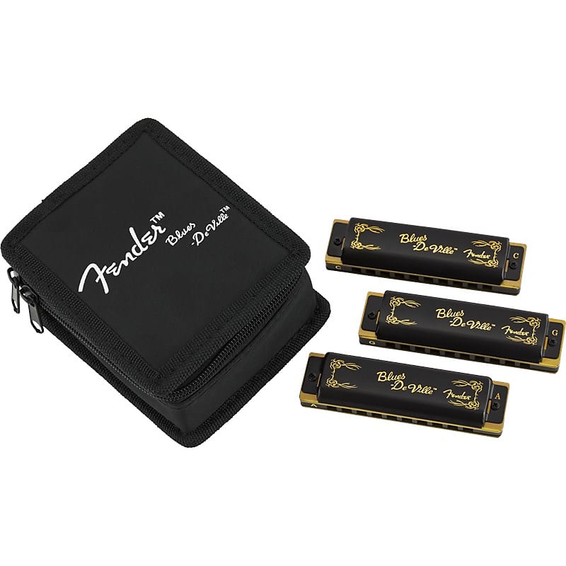 Fender Blues DeVille Harmonica, Pack of 3, with Case image 1