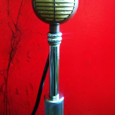 Vintage 1940's RCA MI-12010 dynamic microphone Hi Z w original cable & period Atlas DS-7 stand stand WORKING image 3