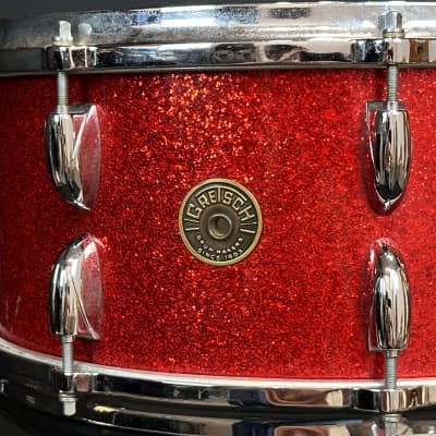 Gretsch Round Badge Red Sparkle snare drum trio 4x14, 5.5x14, 6.5x14 image 20