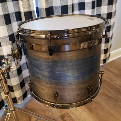 Homefront Custom Drums 14x16 All Maple Tom 2020 Worn Barnwood/Sapphire Heart image 3