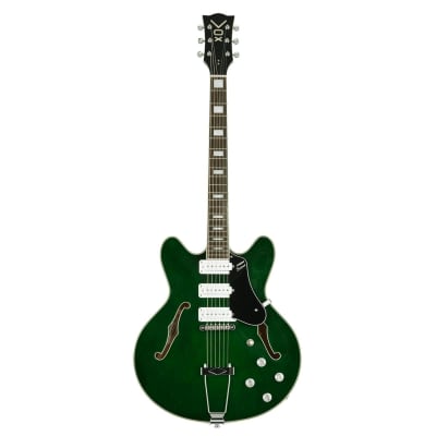 VOX BC-S66 GR Bobcat S66 Semi-Hollow Electric Guitar Italian Green w/ Hardcase image 2