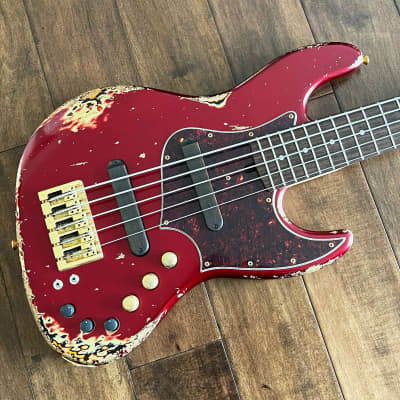 Xotic XJ-1T Jazz-Style 5-String Bass Guitar Candy Apple Red Rosewood image 10