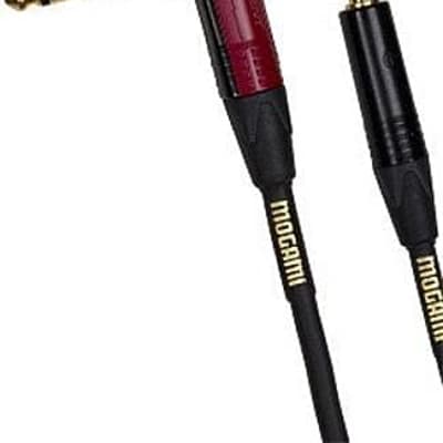 Mogami Gold INST Silent R-25 Guitar Instrument Cable, 1/4" TS Male Plugs, Gold Contacts, Right Angle silentPLUG to Straight Connectors, 25 Foot